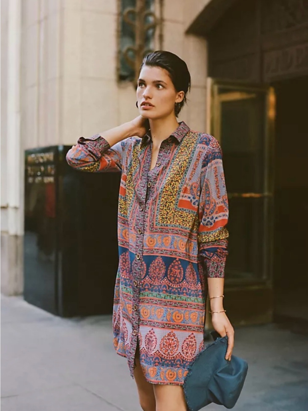 Maeve Casablanca Silk Shirtdress
